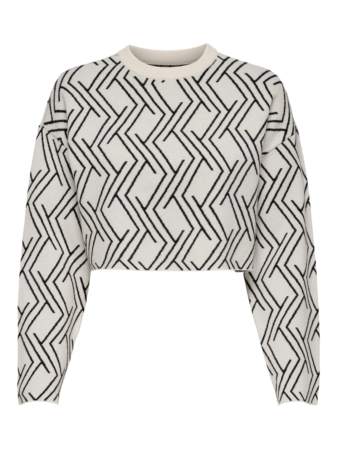 Kids Only KOGANNY LS SHORT O-NECK KNT trui ecru dessin – meisjes