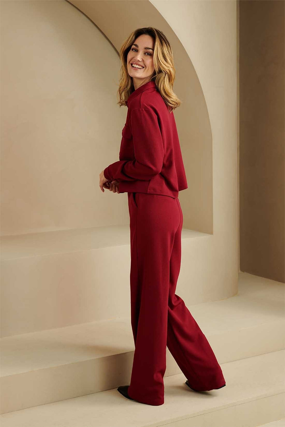 Lofty Manner Trouser Nathalia – dames lange broek fuchsia