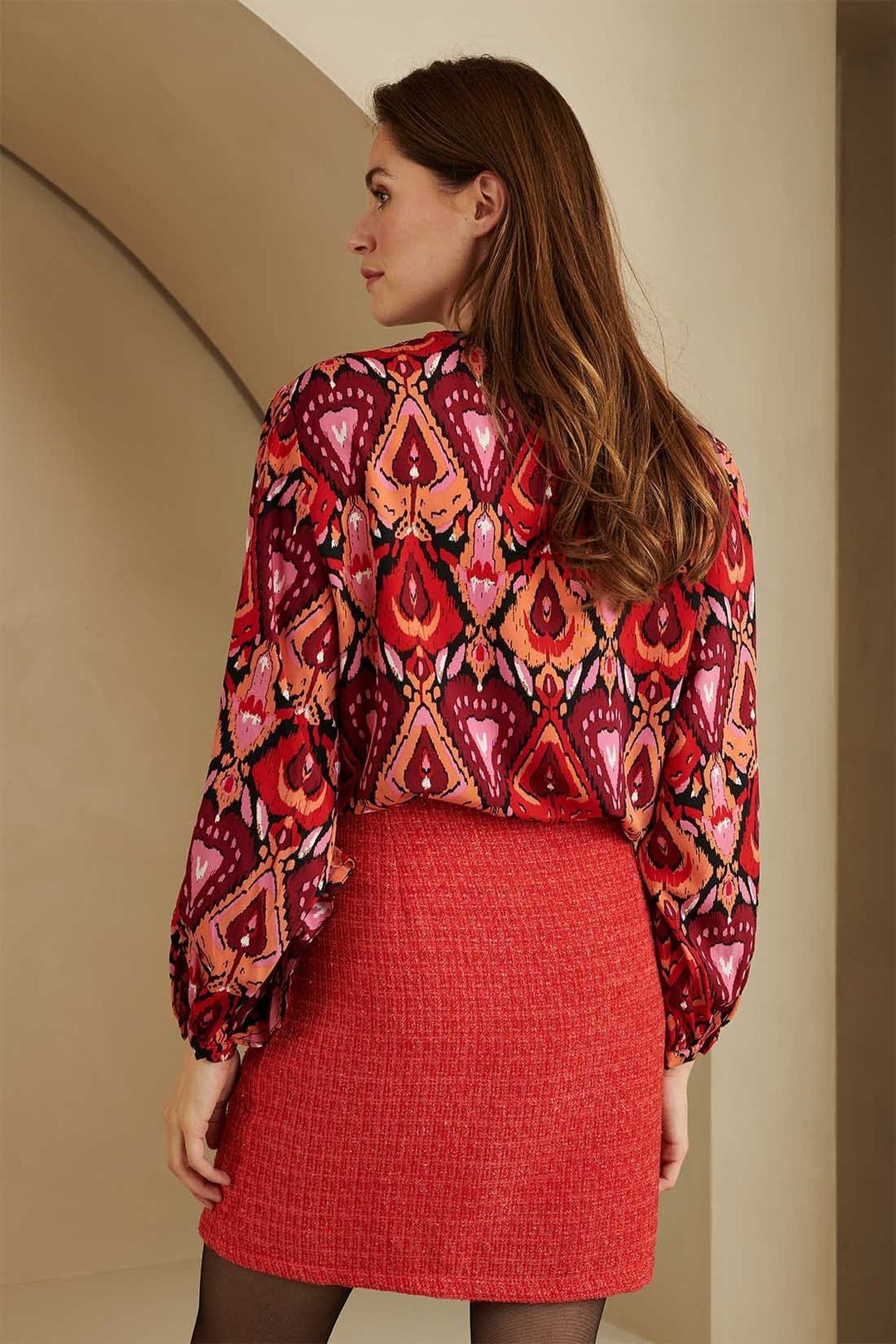 Lofty Manner Blouse Livie – dames blouse rood dessin