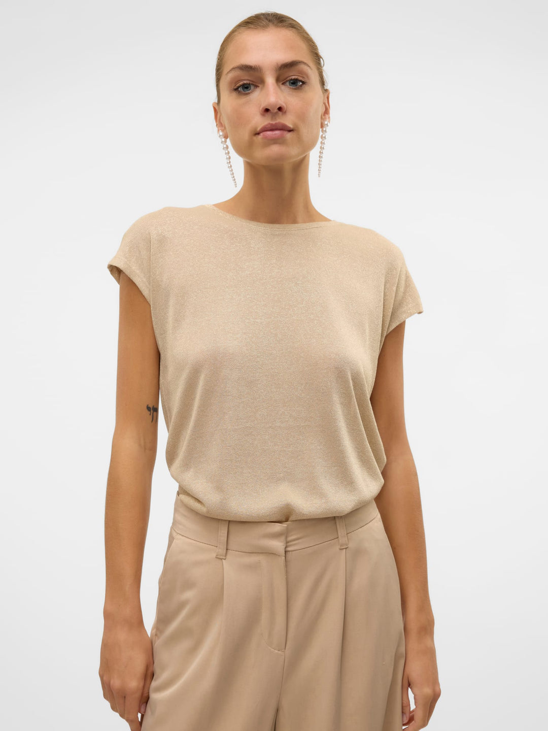 VERO MODA 10319988 Sarah t-shirt k/m dames beige