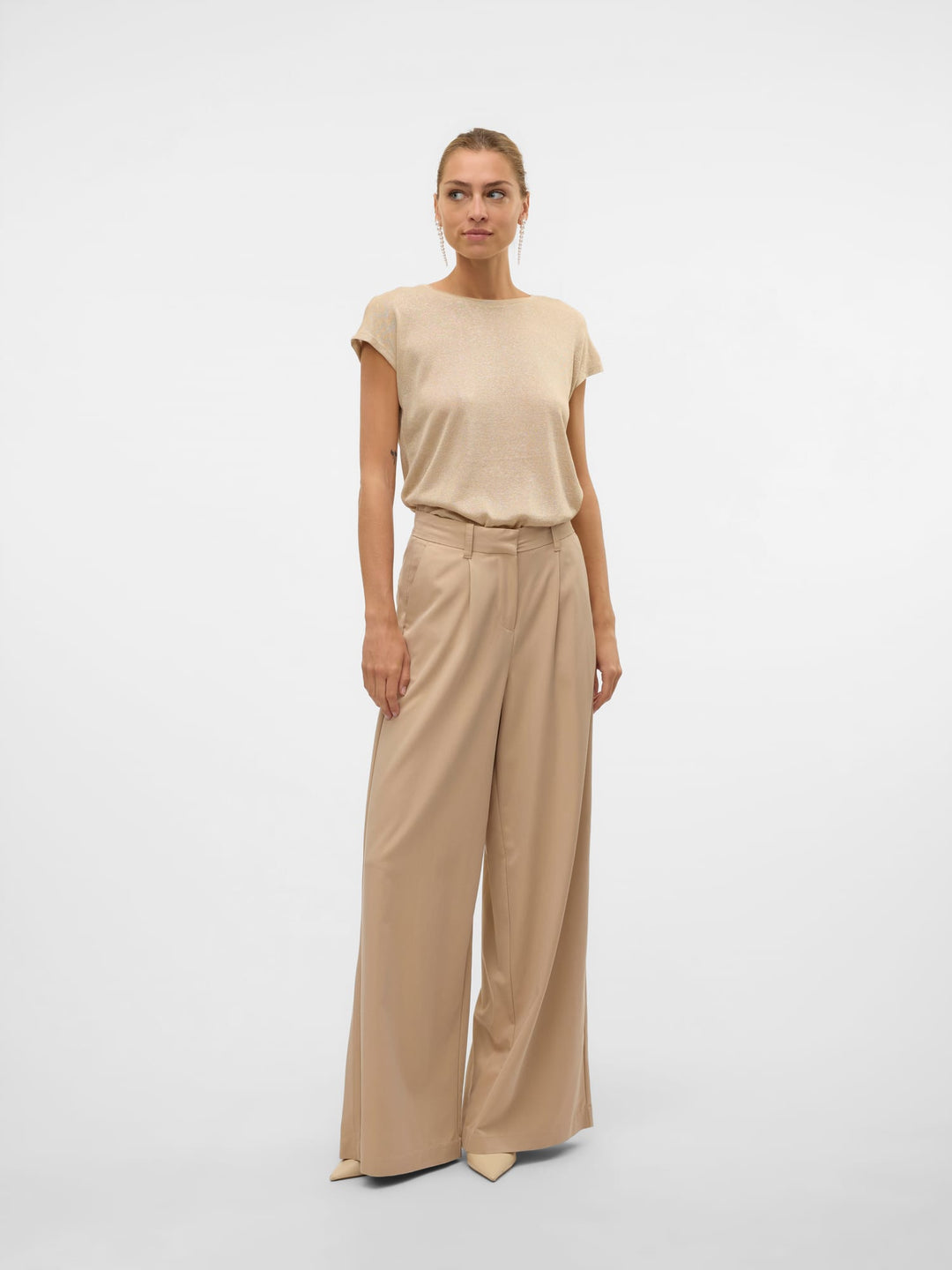 VERO MODA 10319988 Sarah t-shirt k/m dames beige