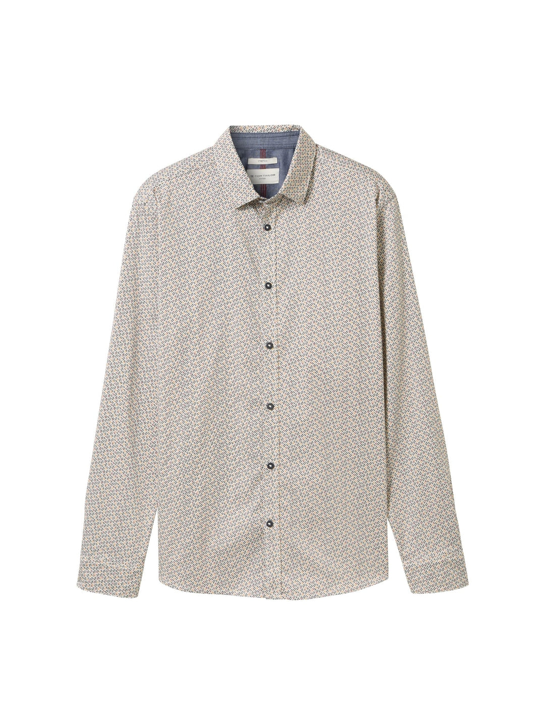 Tom Tailor 1043800 overhemd l/m ecru dessin – heren