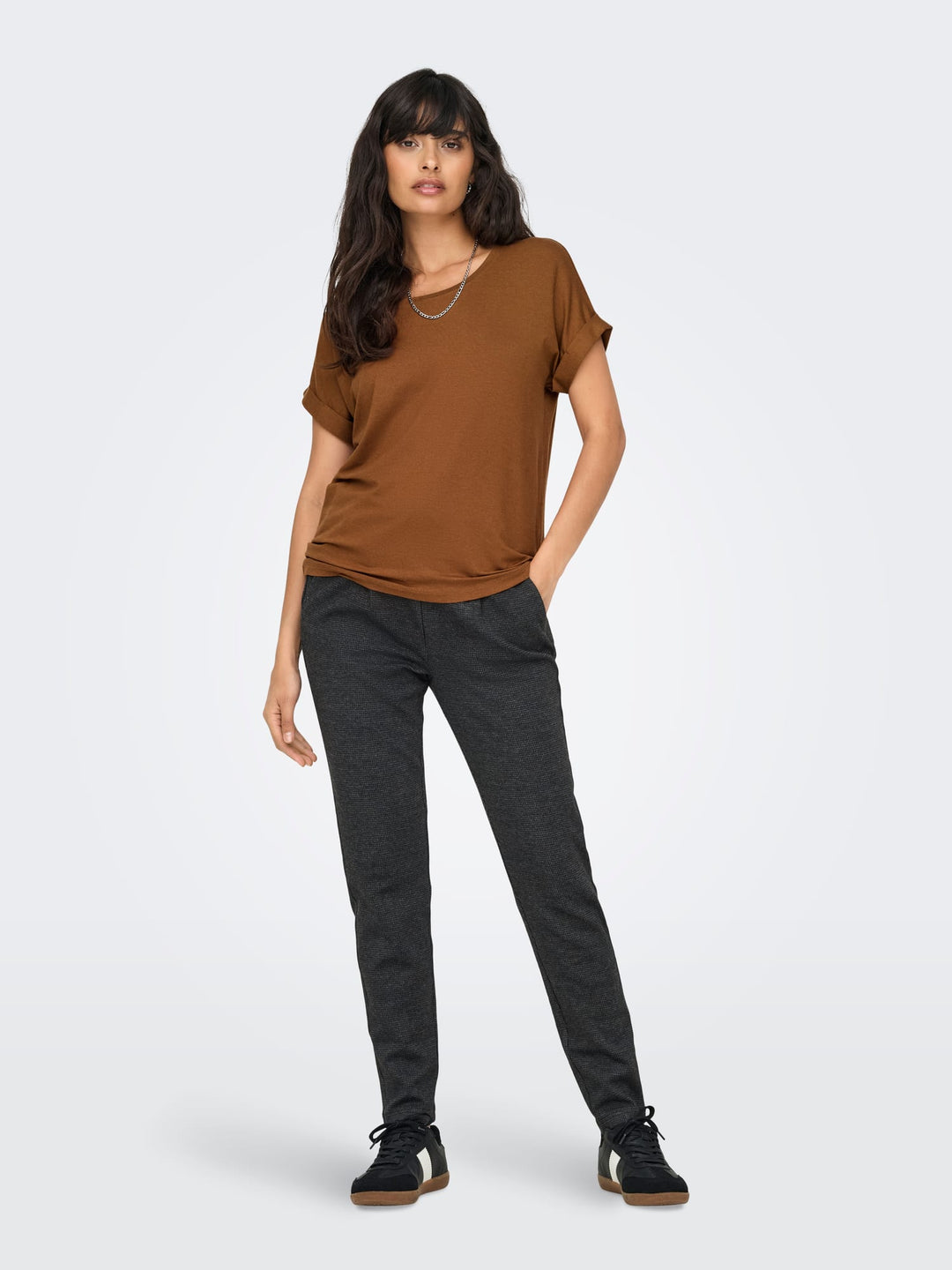Only ONLPOPTRASH-GOZI PANT PNT NOOS – lange broek dames - Antraciet - 30