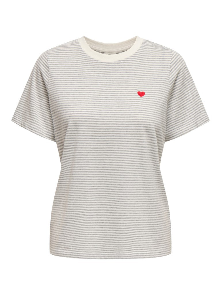 Jacqueline de Yong Pisa T-shirt zand dessin – dames