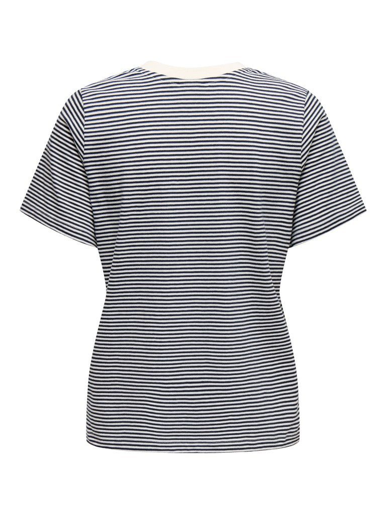 Jacqueline de Yong Pisa T-shirt blauw dessin – dames