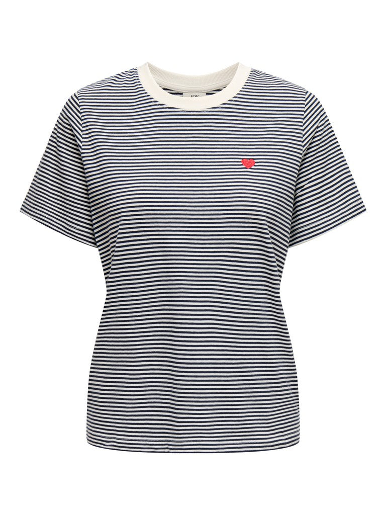 Jacqueline de Yong Pisa T-shirt blauw dessin – dames