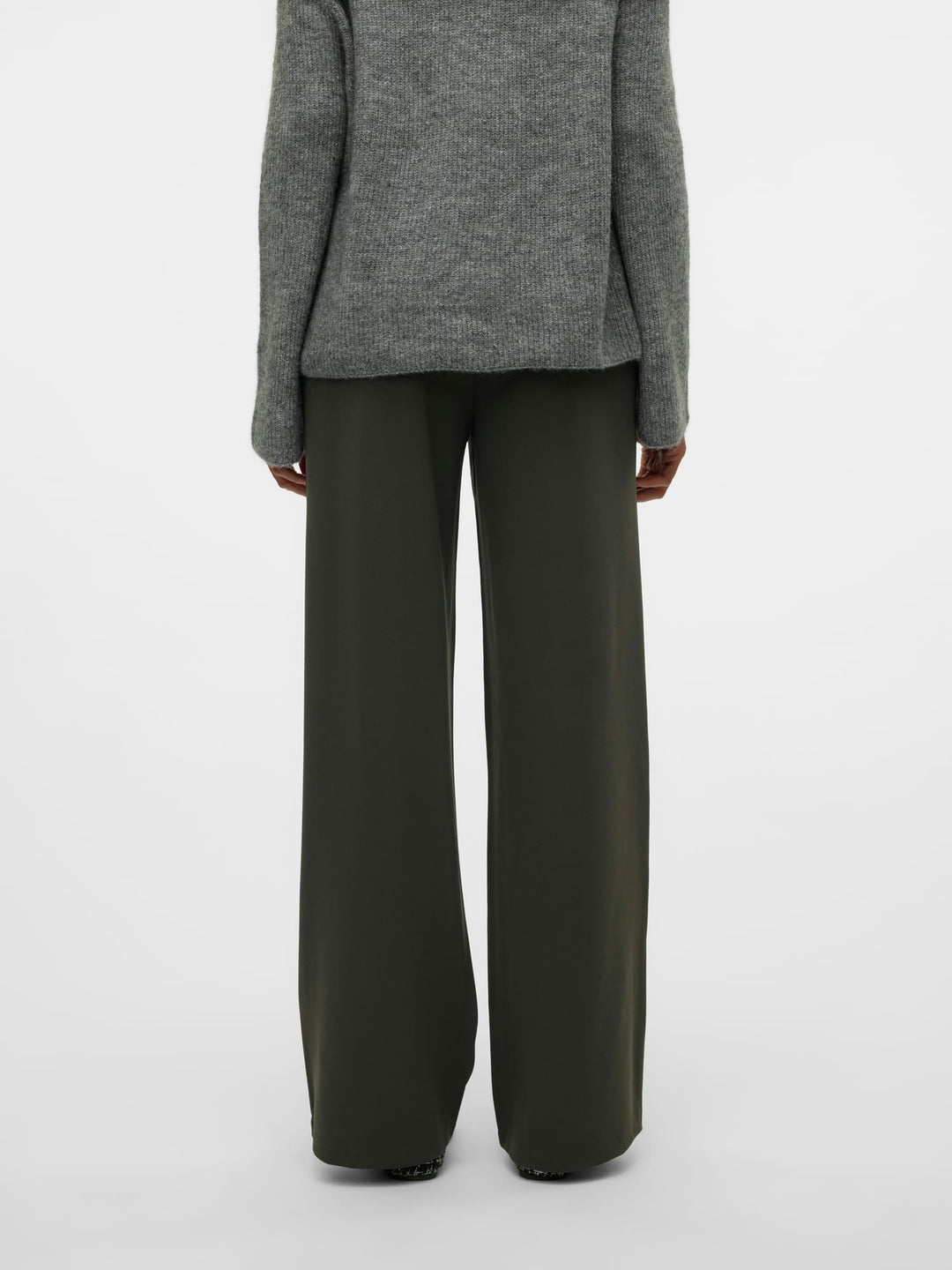 VERO MODA VMBERLIN ZAMIRA MW WIDE PANT donkergroen - dames - L34
