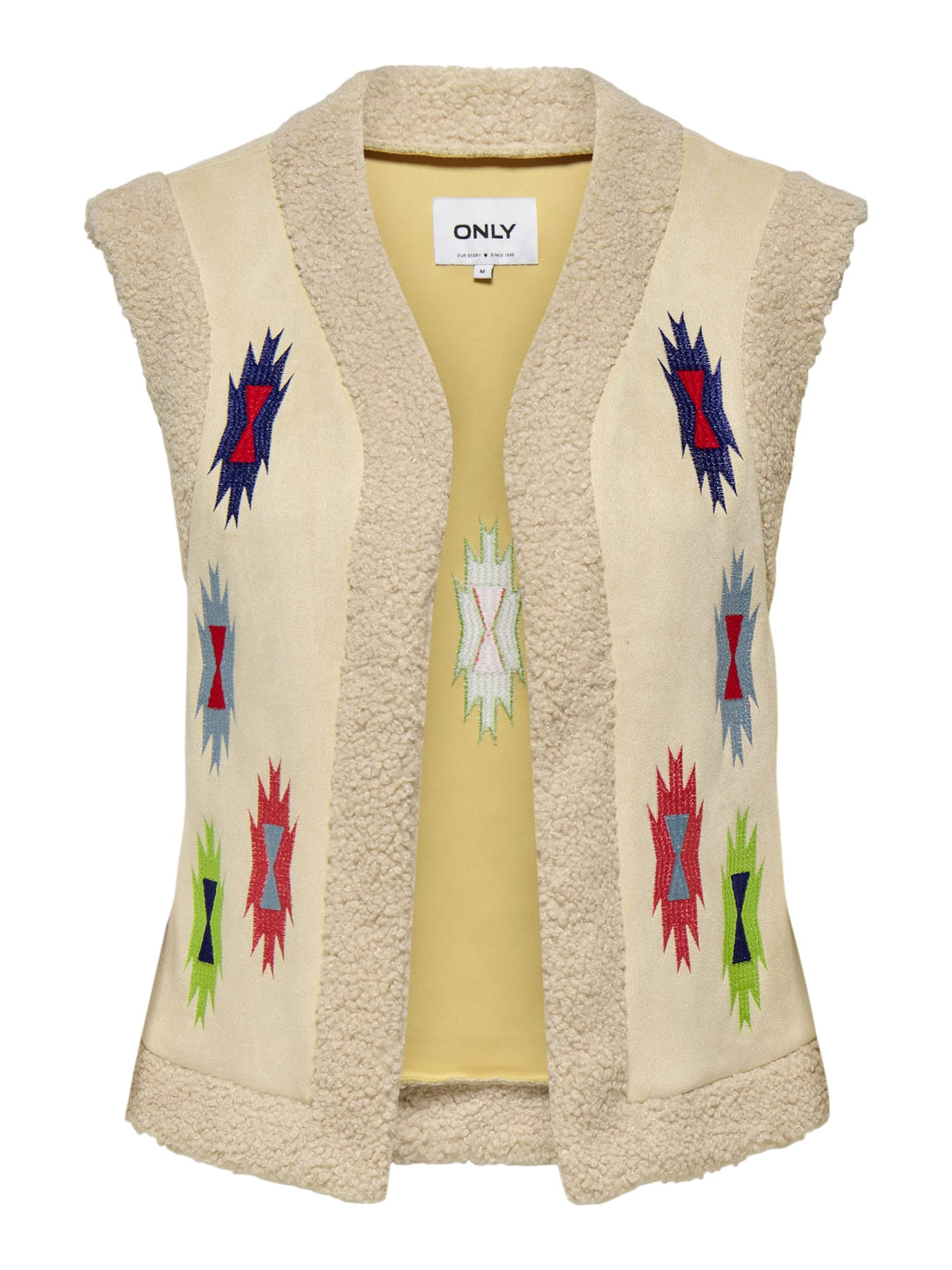 Only frida gilet zand dessin – dames