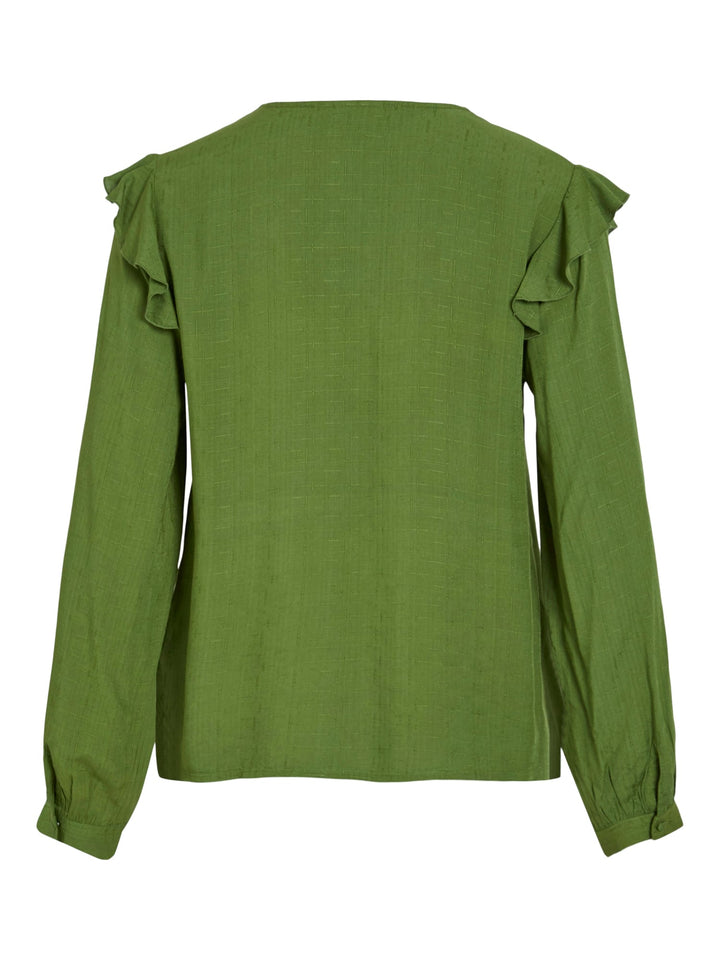 Vila VIDESTINA V-NECK L/S TOP groen – dames blouse