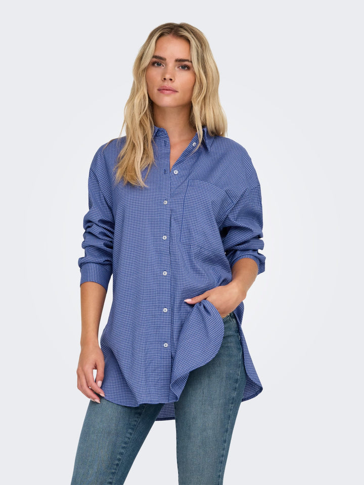 Only Maggie blouse blauw dessin – dames