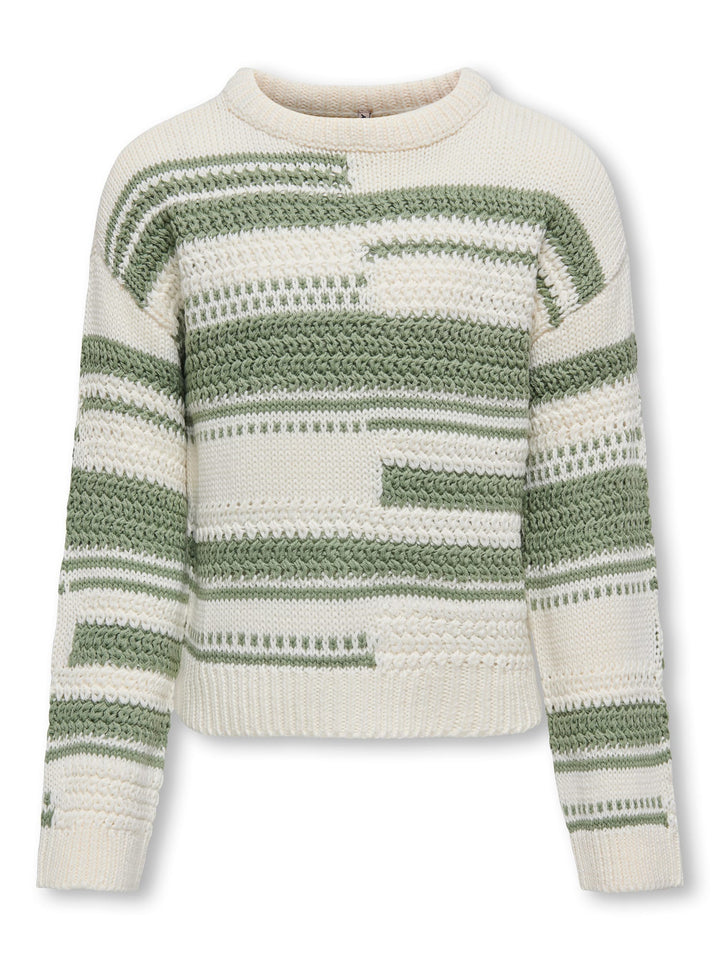 Kids Only KOGSUTHA L/S DETAIL KNT trui meisjes – groen dessin