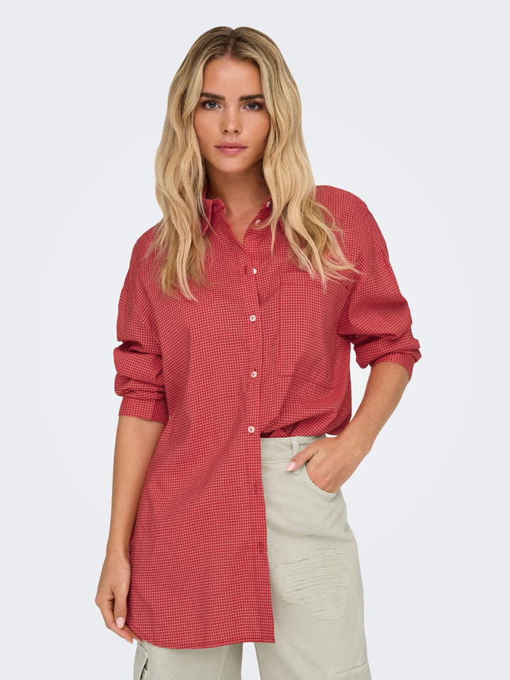 Only Maggie blouse rood dessin – dames
