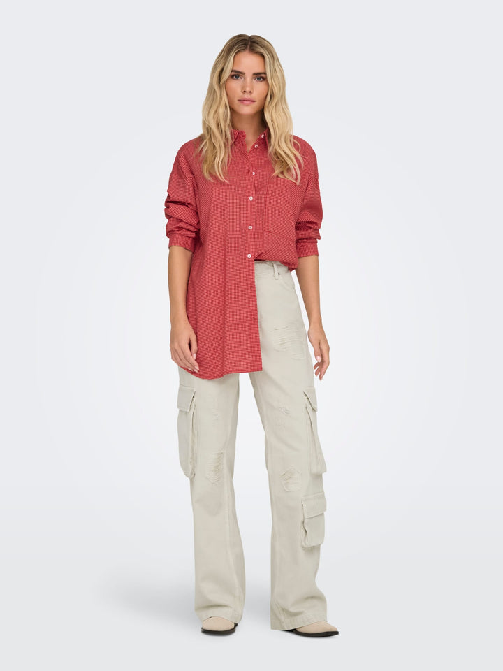Only Maggie blouse rood dessin – dames
