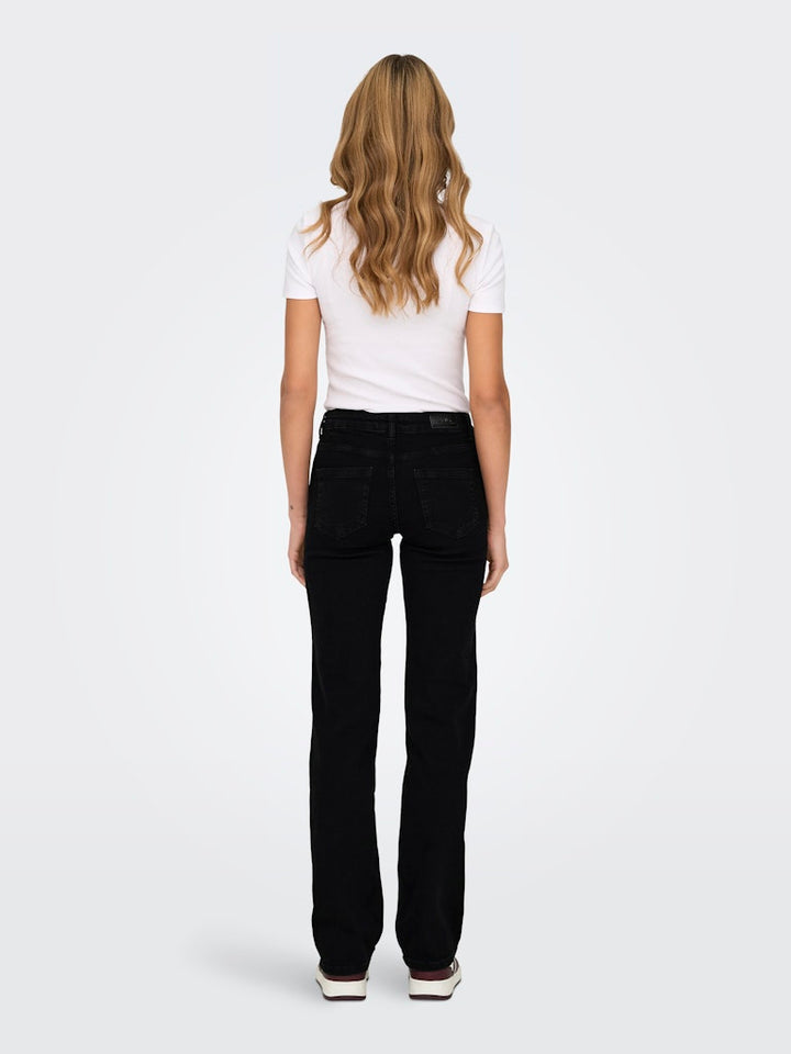 Only ONLBLUSH MID STRAIGHT jeans zwart - dames - Black Denim - 34