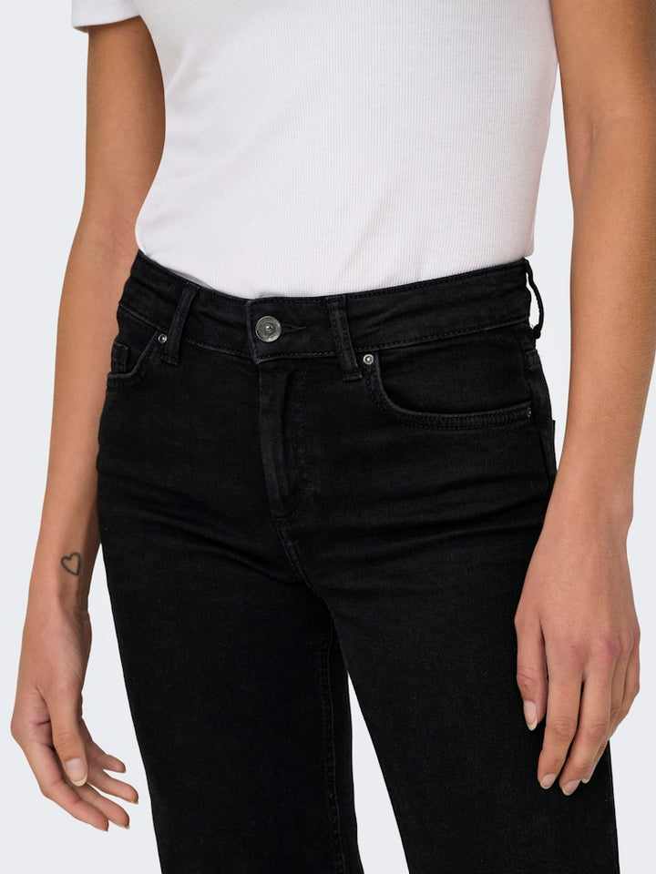 Only ONLBLUSH MID STRAIGHT jeans zwart - dames - Black Denim - 34