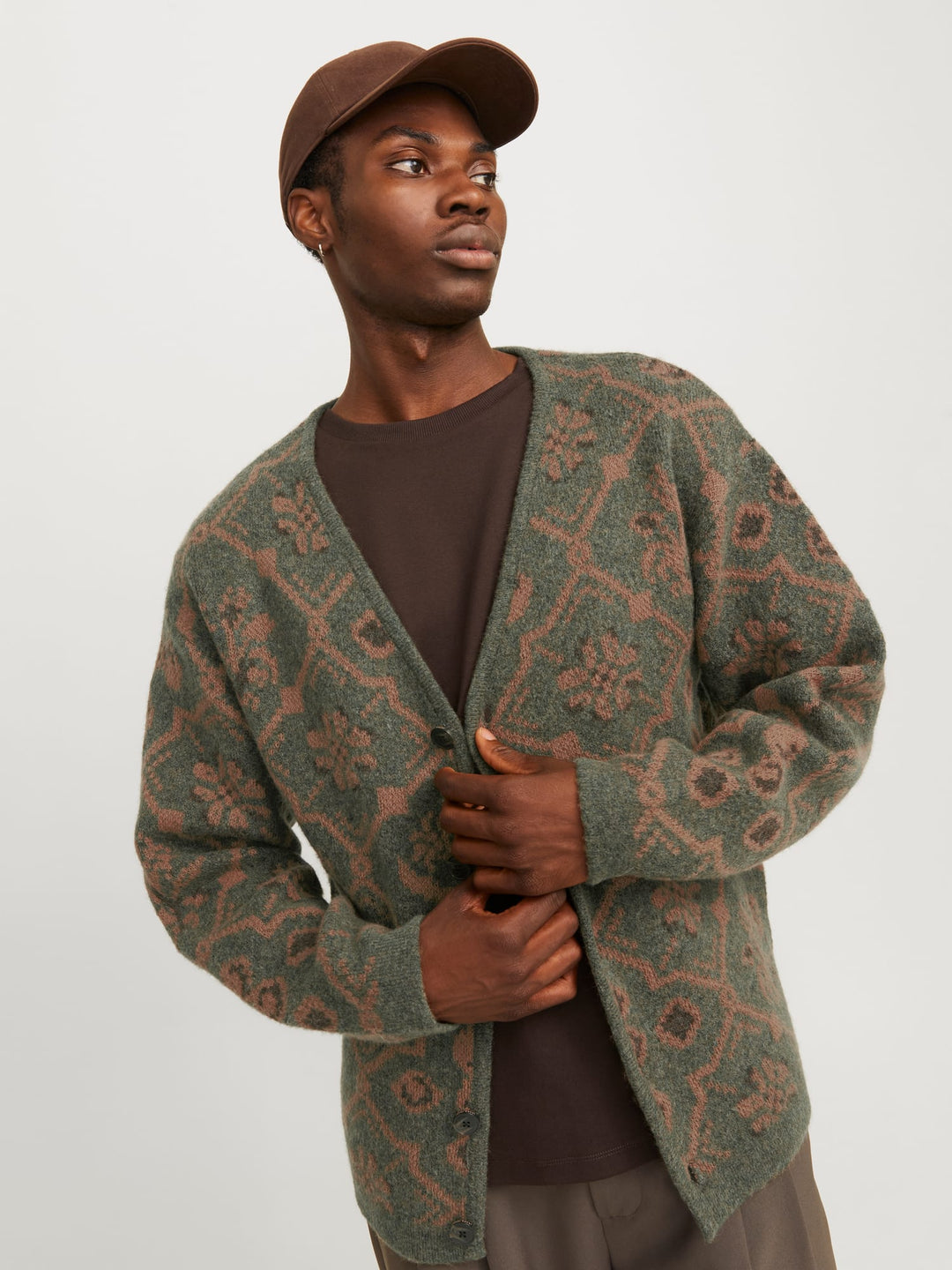 Jack & Jones JPRBLUMAGNE vest gebreid groen dessin – heren
