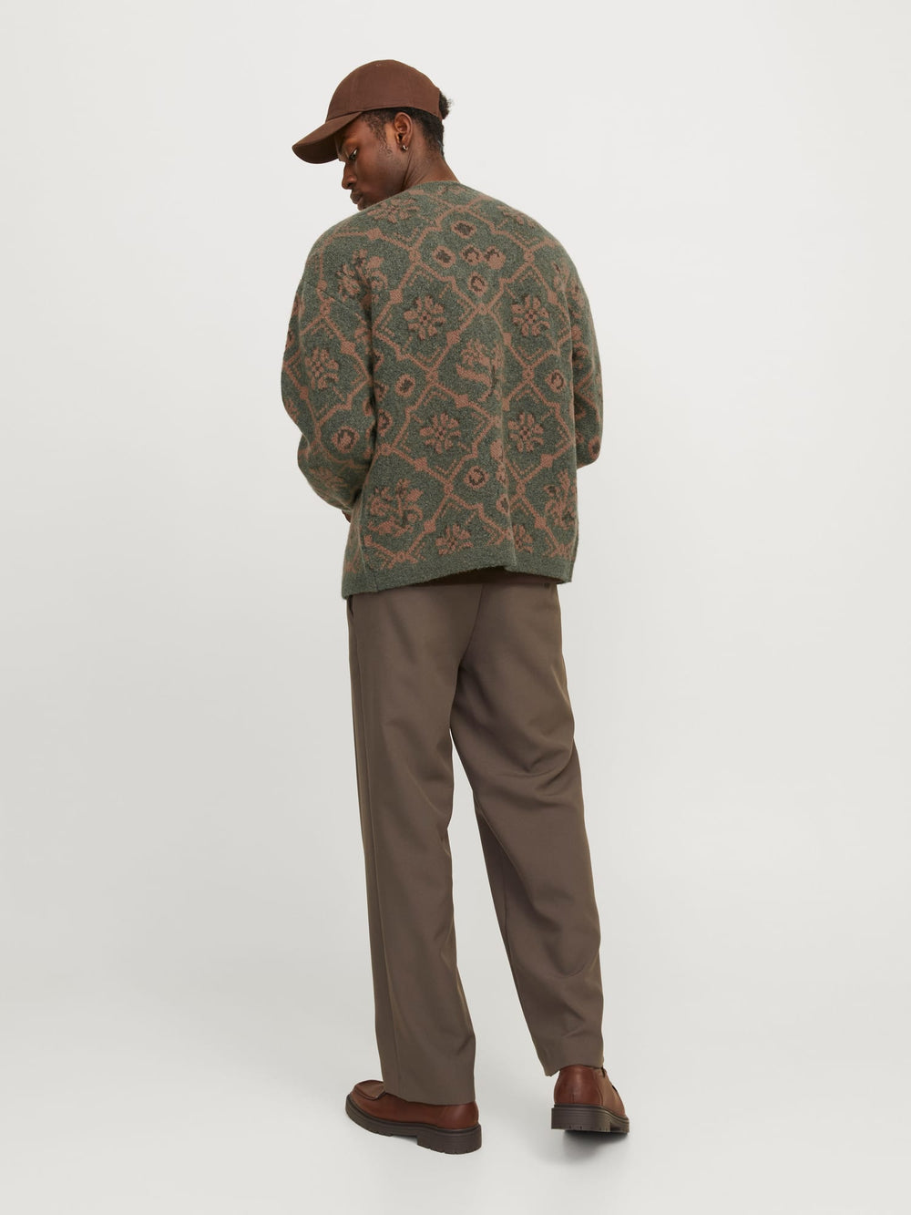 Jack & Jones 12265333 blumagne vest gebreid groen dessin – heren
