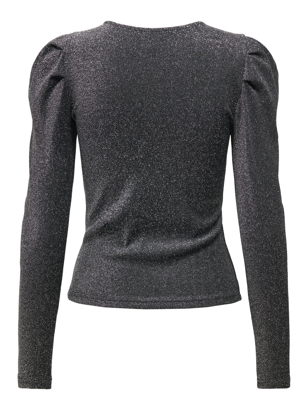 Only ONLRICH L/S GLITTER PUFF TOP – dames t-shirt - Zilverkleurig