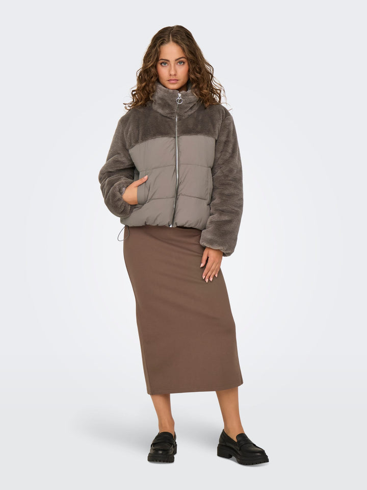 Only 15292945 Wanja winterjas taupe – dames