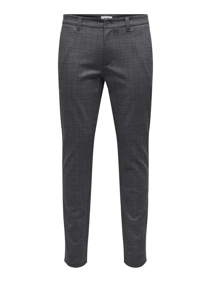ONLY & SONS lange broek heren grijs dessin - L34