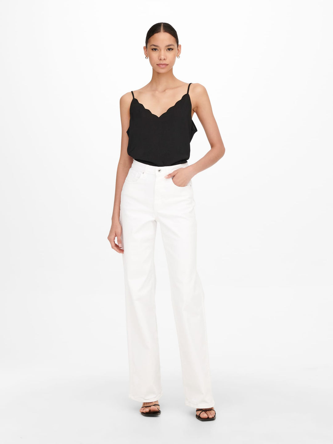 Only Juicy wide leg jeans wit – dames - L34