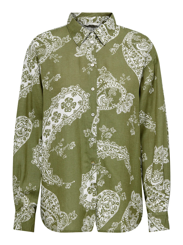 Only Bella blouse groen dessin – dames