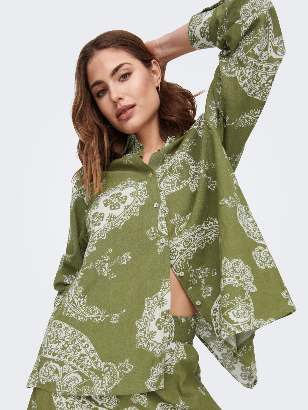 Only Bella blouse groen dessin – dames