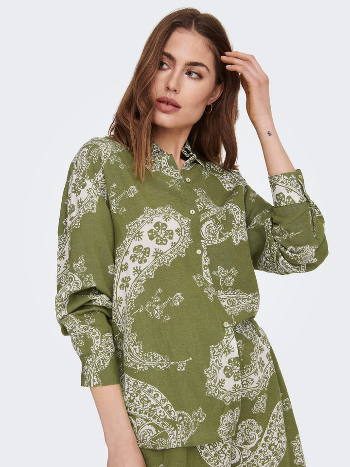 Only Bella blouse groen dessin – dames