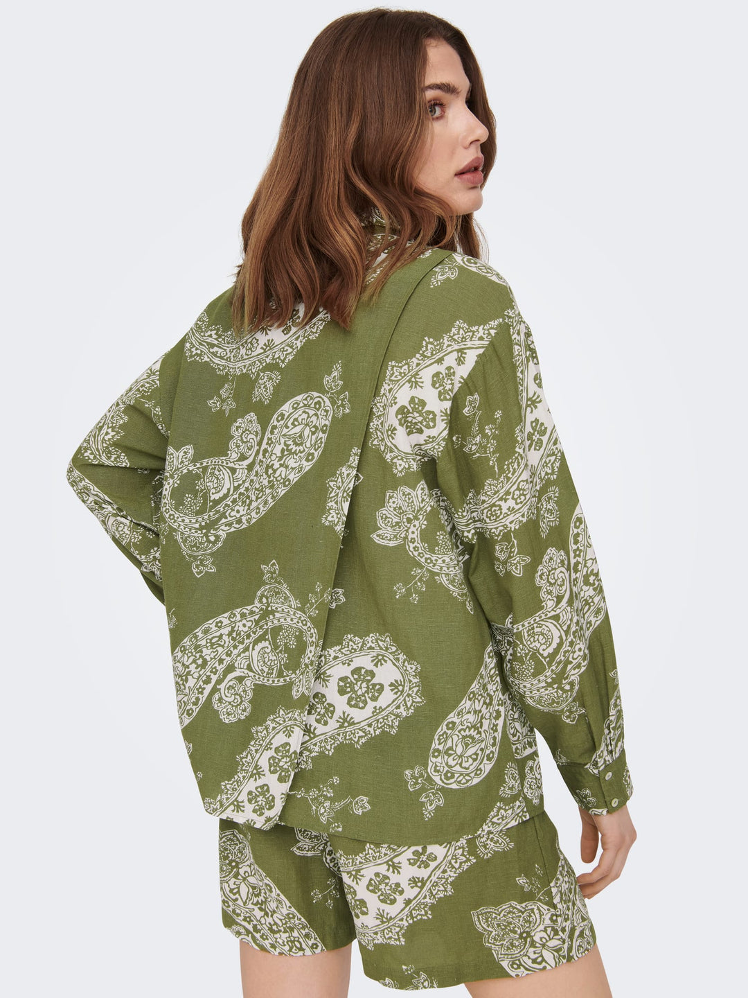 Only Bella blouse groen dessin – dames