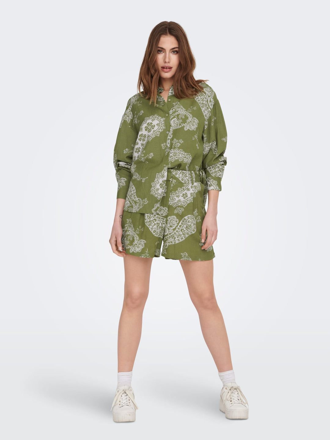 Only Bella blouse groen dessin – dames