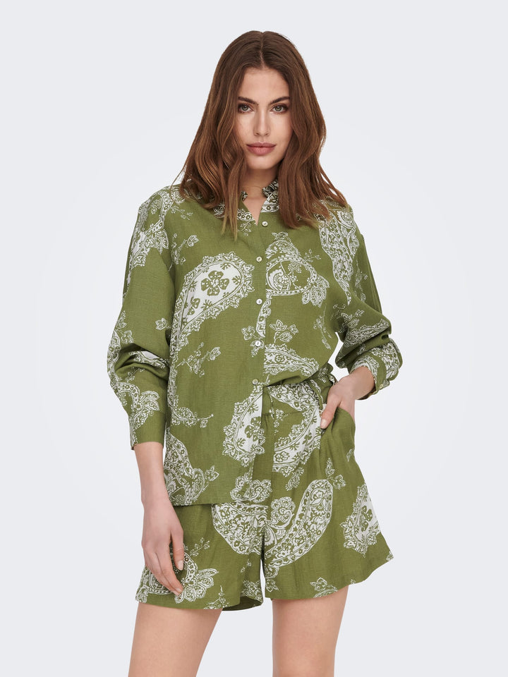 Only Bella blouse groen dessin – dames