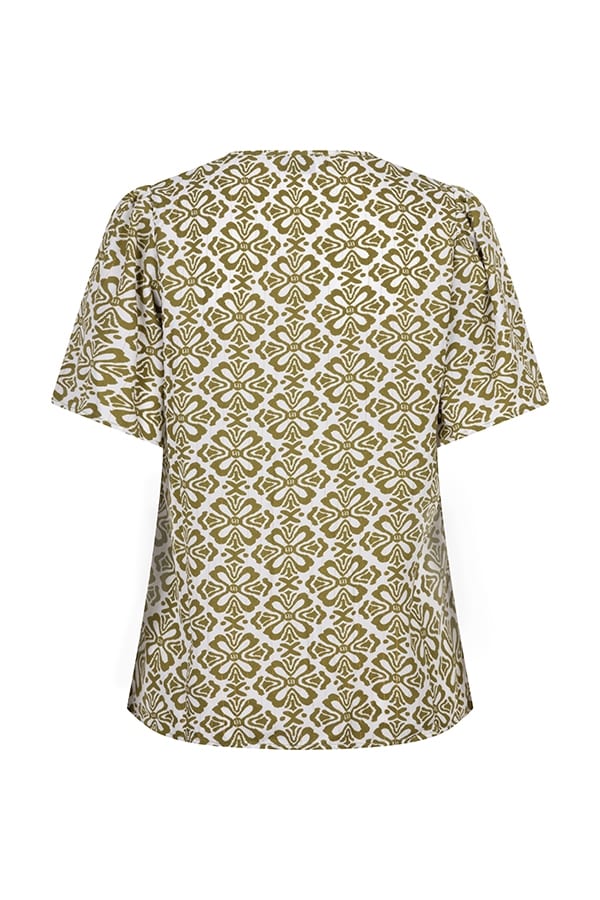 Lofty Manner Blouse Bella – dames blouse groen dessin