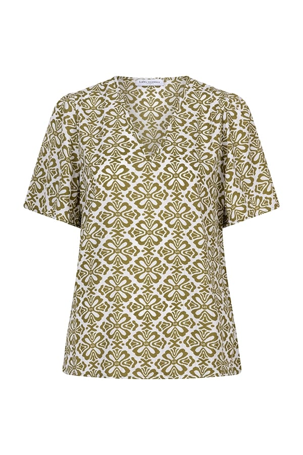 Lofty Manner QC03 - Blouse Bella groen dessin – dames