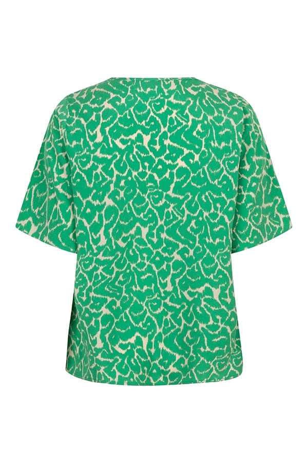 Lofty Manner Blouse Iggy – dames blouse groen dessin