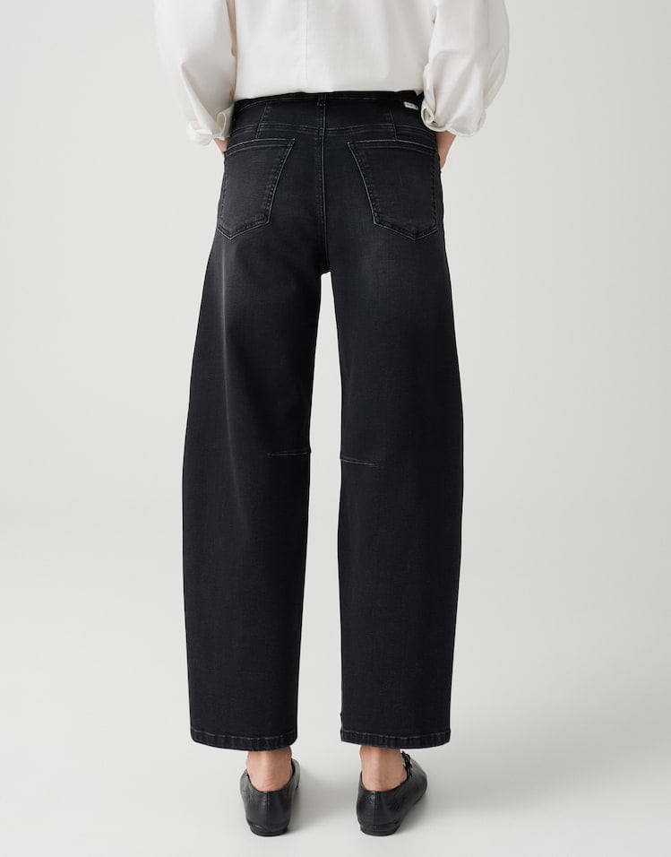 Opus Lissie Boldy 1060681256248 jeans low croth-baggy fit black denim - L28