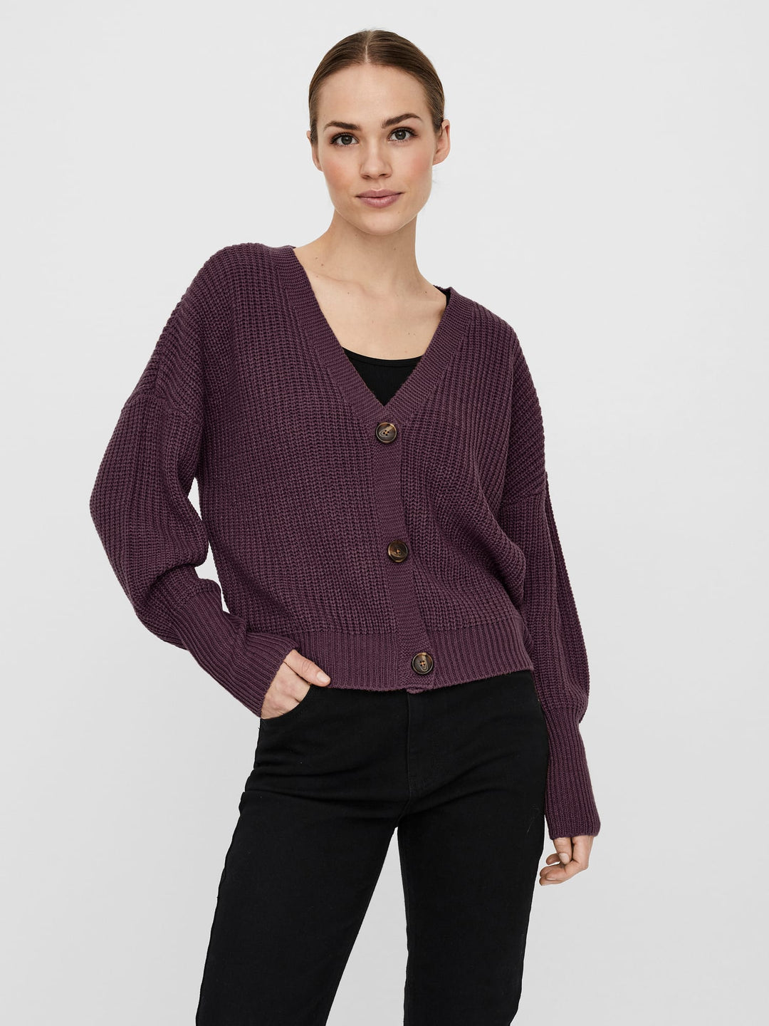 VERO MODA 10249632 Lea vest gebreid dames – bordeaux