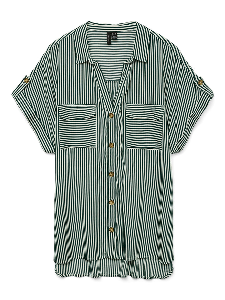 VERO MODA 10310139 Bumpy blouse k/m dames - groen dessin