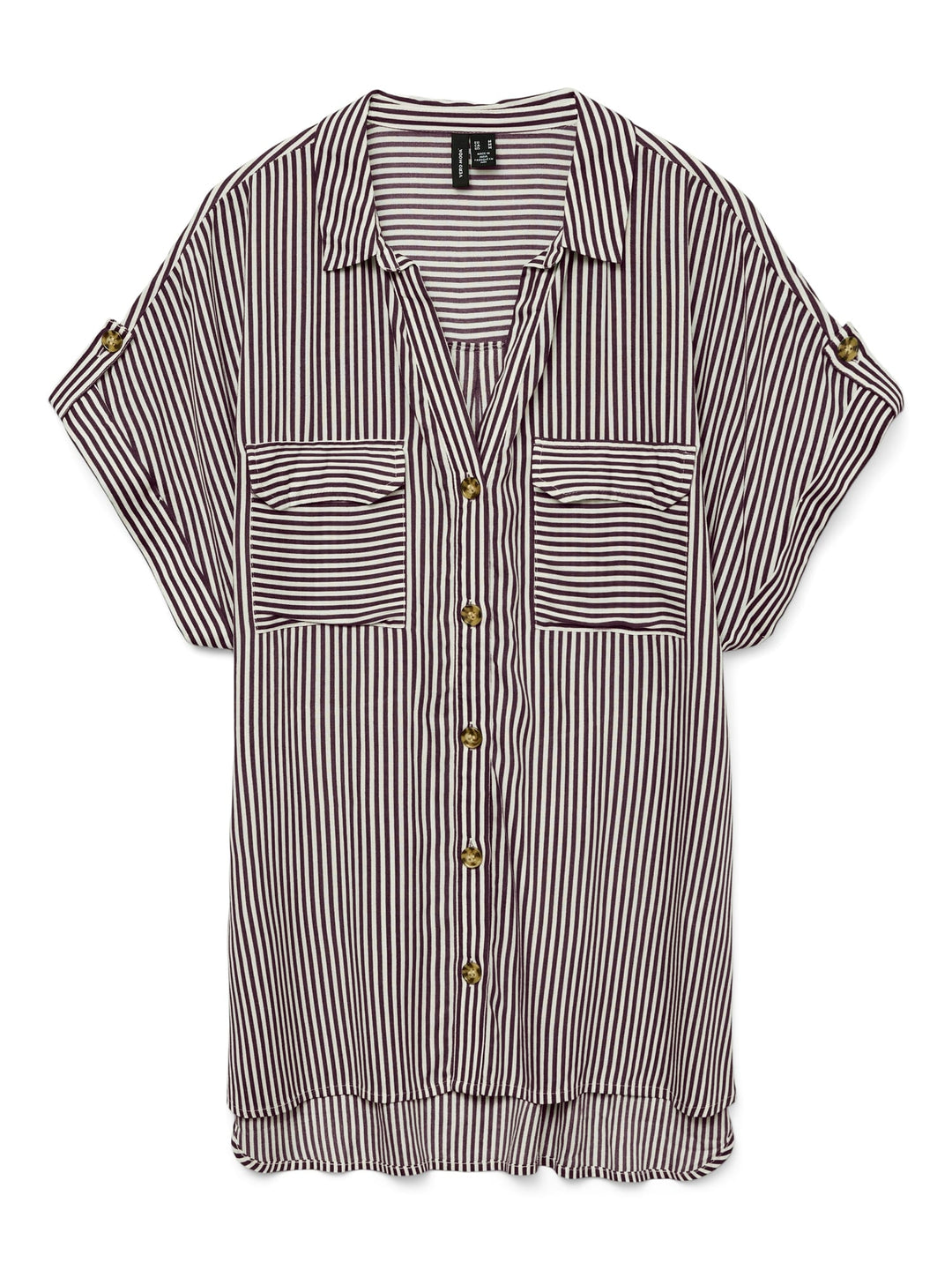 VERO MODA Bumpy blouse k/m dames – wit dessin