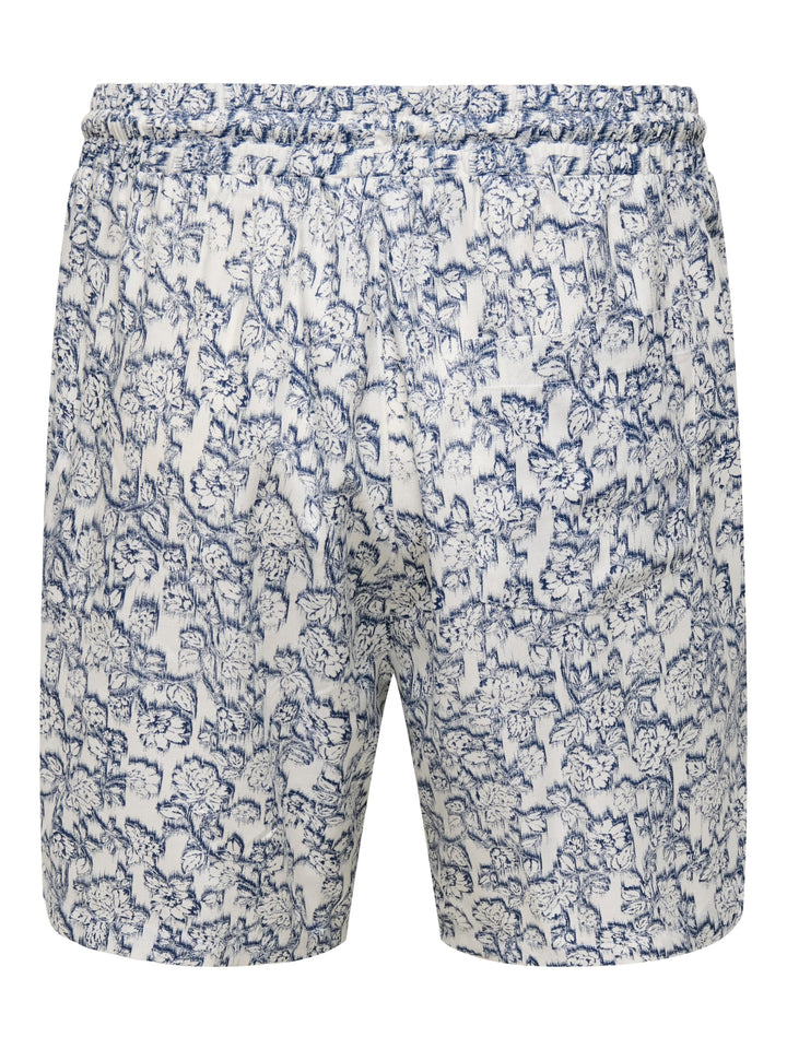 ONLY & SONS ONSTEL DASH LIFE REG AOP SHORTS – heren - Wit Dessin