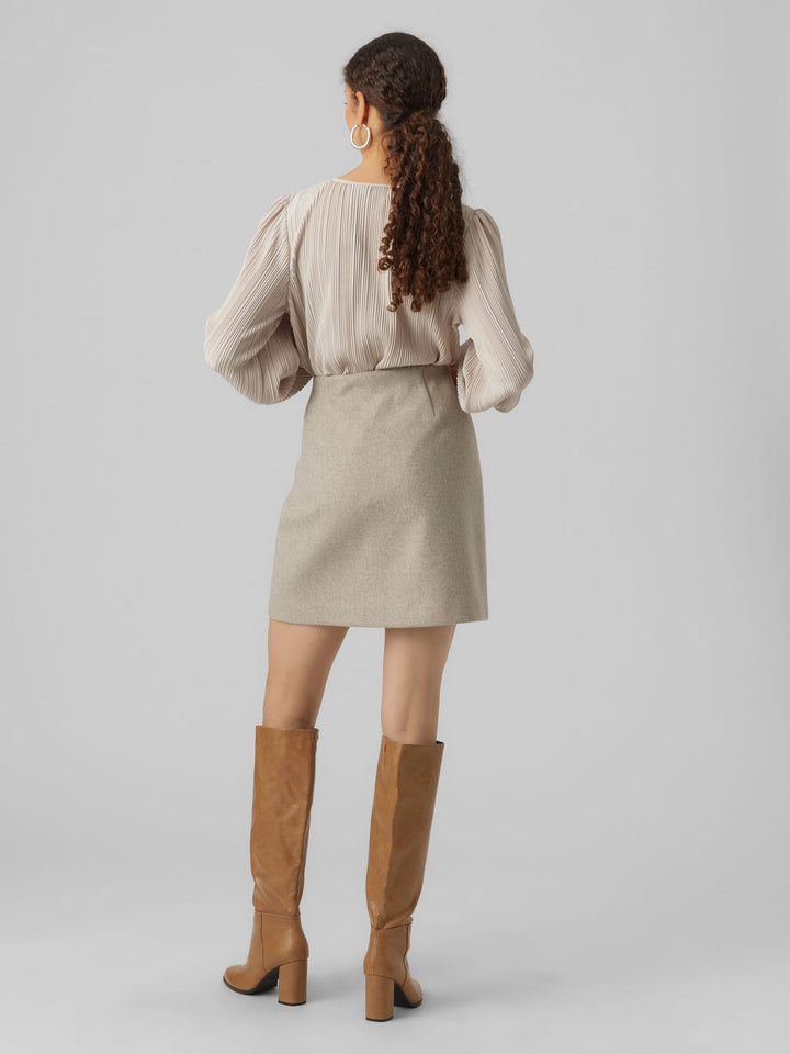 VERO MODA 10253954 Fortuneallison rok midi zand