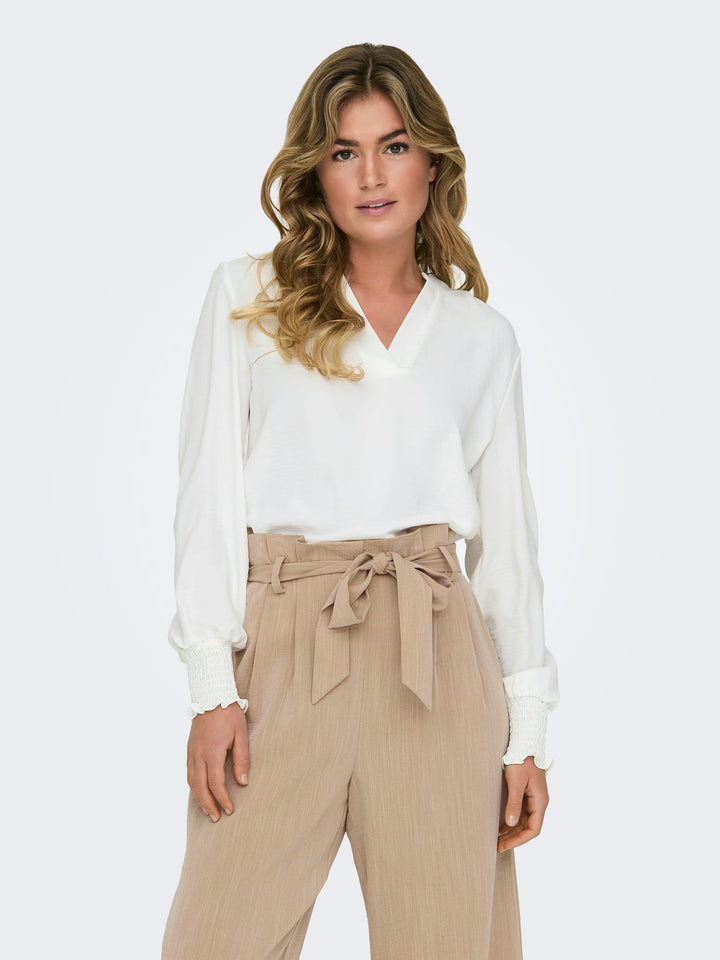 Only Mette blouse off-white – dames top