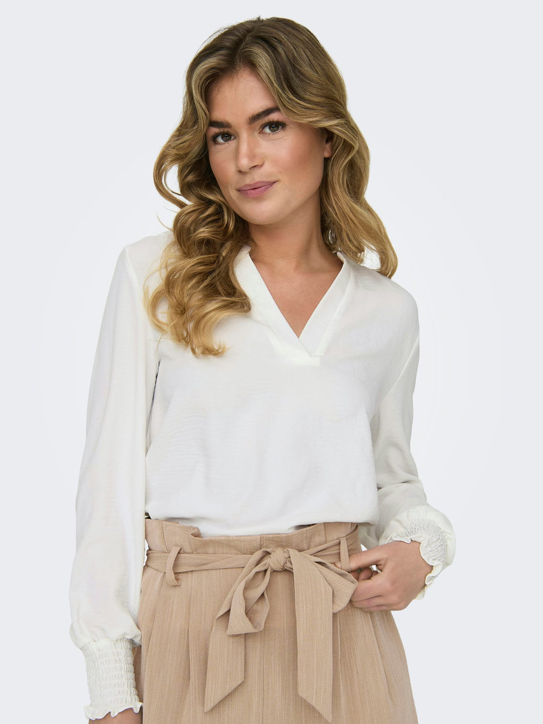 Only Mette blouse off-white – dames top