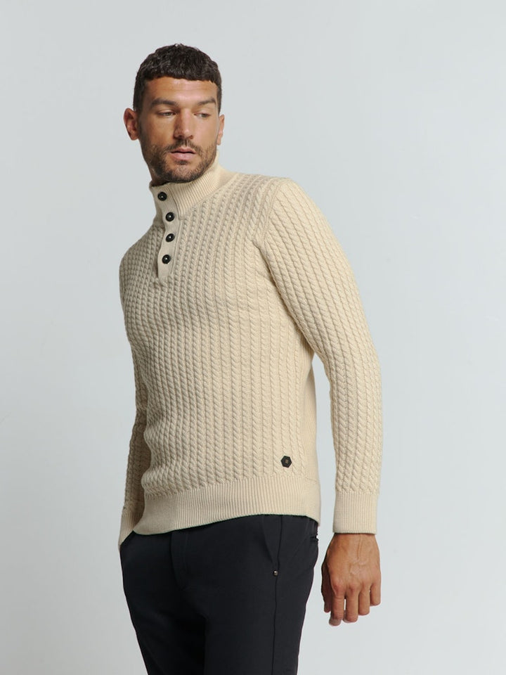 No Excess pullover half rits off-white – heren