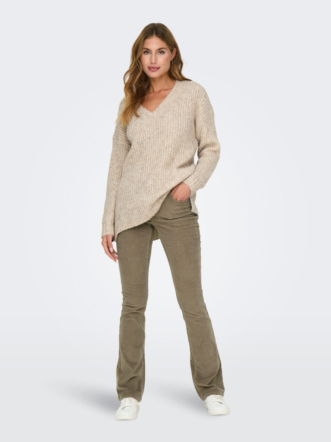 Only Mary-global lange broek bruin – dames - L30