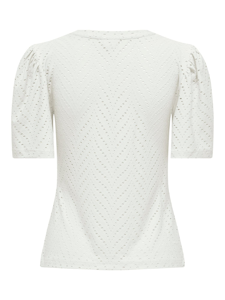 Jacqueline de Yong JDYCARLA CATHINKA S/S Top – dames - Wit Dessin