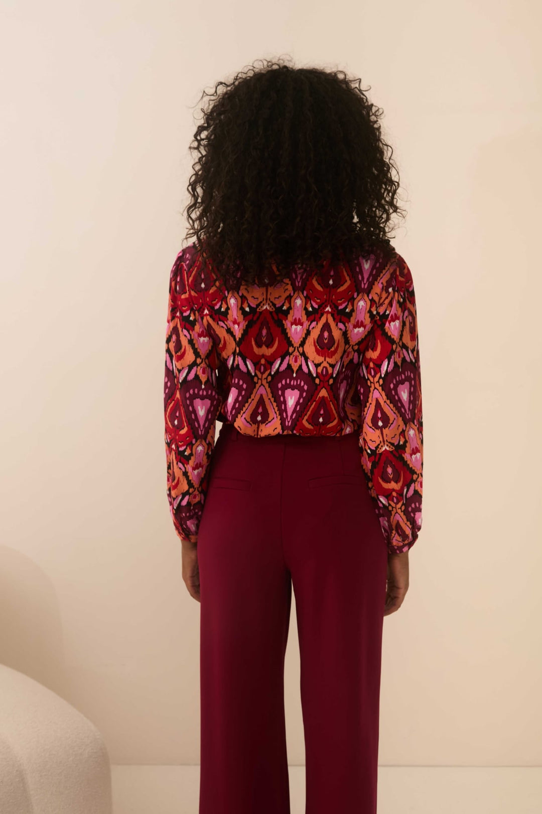 Lofty Manner Blouse Livie – dames blouse rood dessin