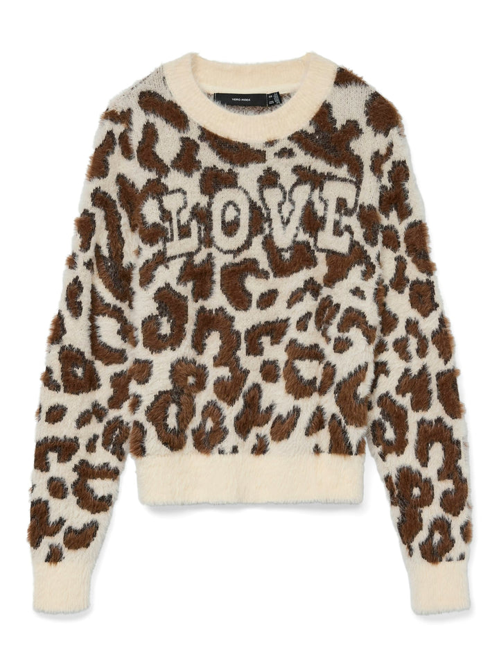 VERO MODA 10331525 jungle trui dames ecru dessin
