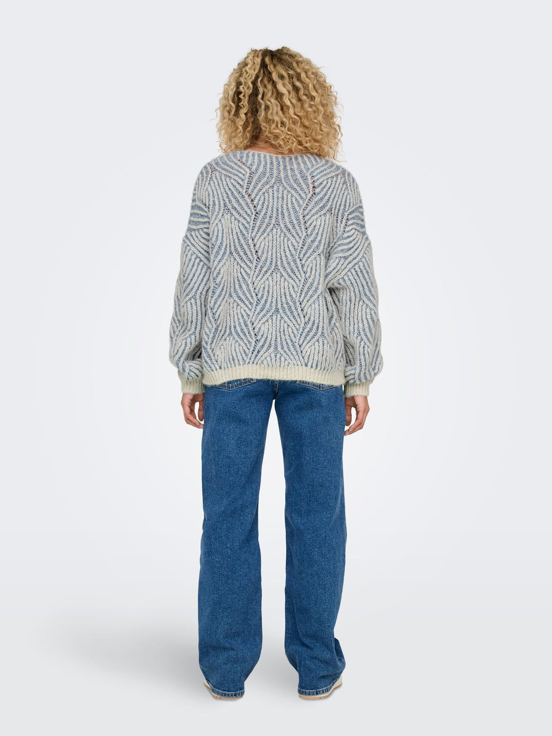 Only Elin trui ecru dessin – dames gebreide pullover