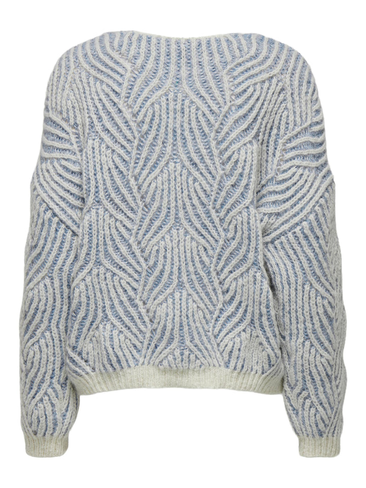 Only Elin trui ecru dessin – dames gebreide pullover