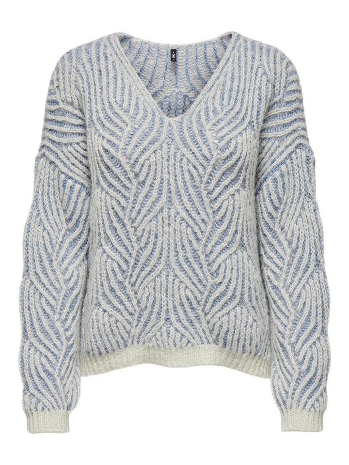 Only Elin trui ecru dessin – dames gebreide pullover